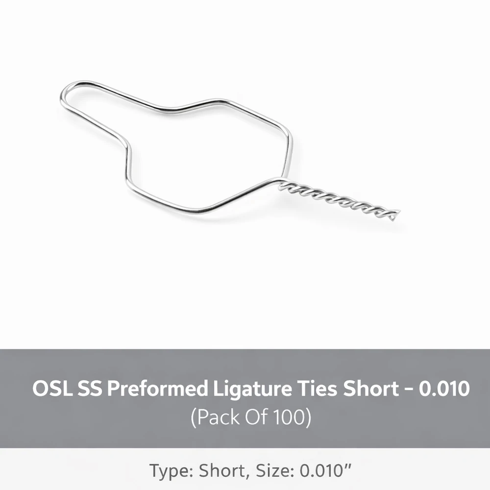OSL SS Preformed Ligature Ties Short - 0.010 (Pack Of 100) 