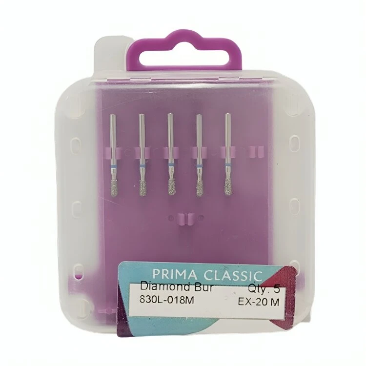 Prima Dental Pear Bur Diamond FG (Pack Of 5 Burs) 830L (018) 