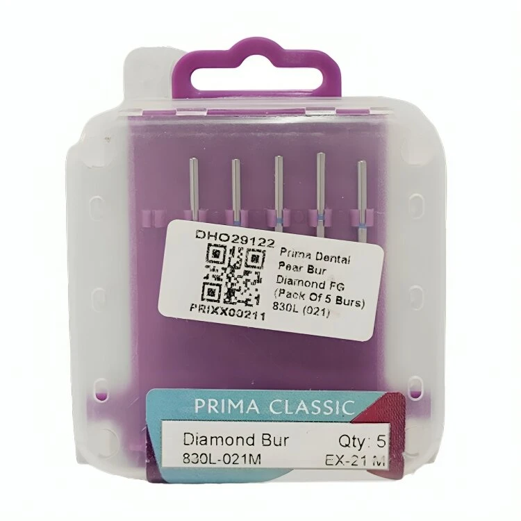 Prima Dental Pear Bur Diamond FG (Pack Of 5 Burs) 830L (021) 