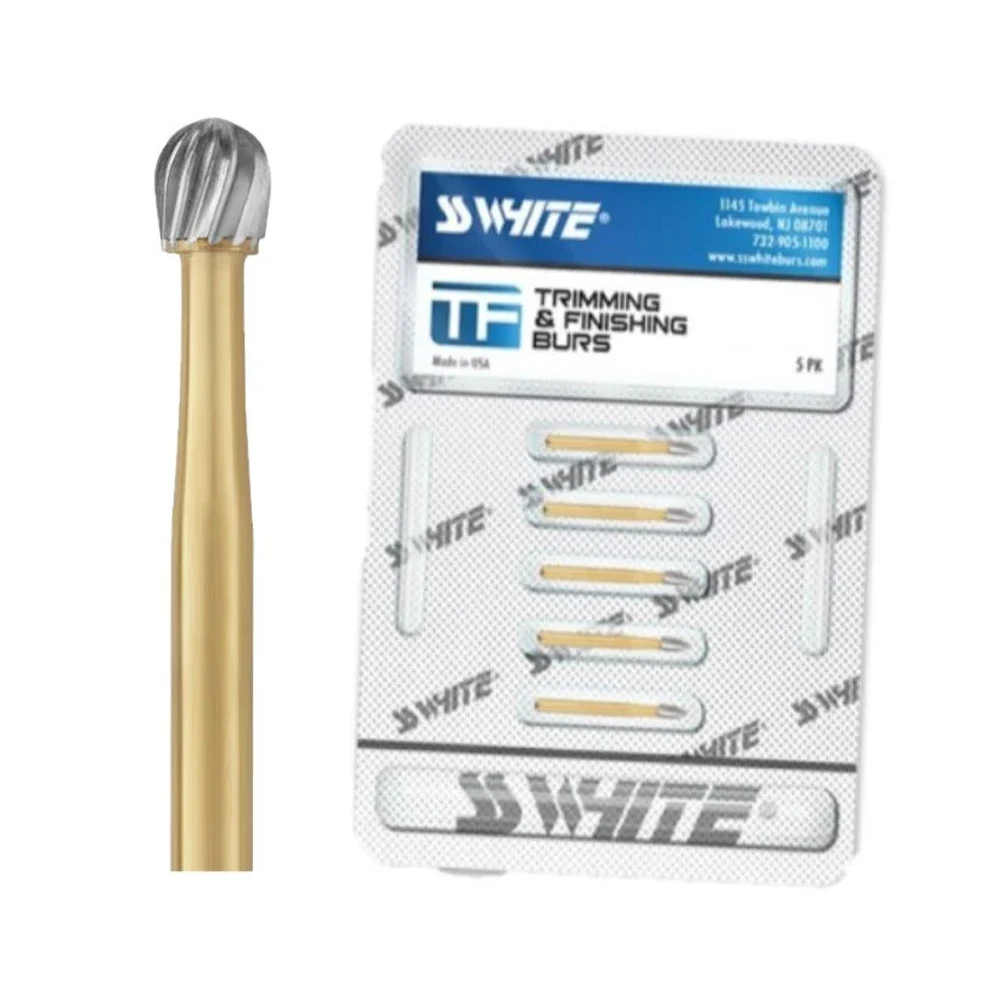 SS White Round Finishing Bur-12 Blades 7008 (Pack Of 5) 