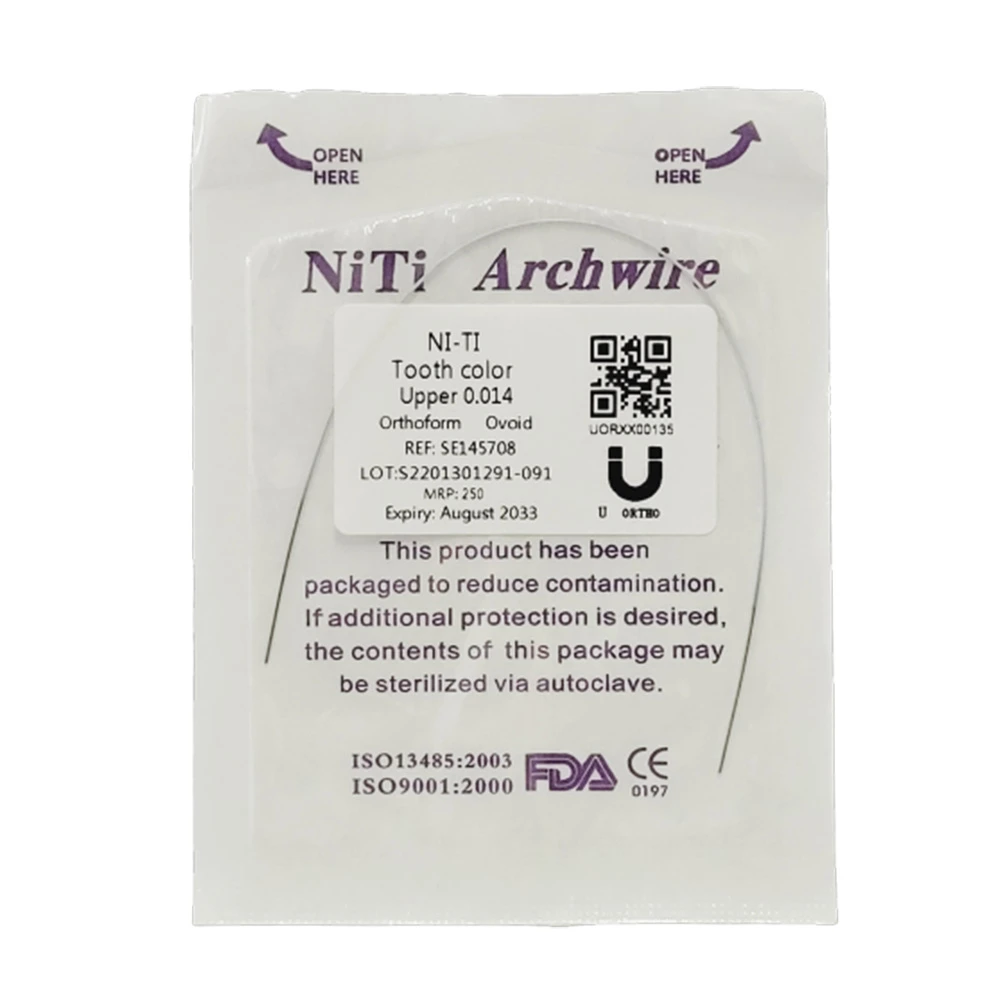 U orthodontics Niti Tooth color wire-Ovoid Upper 0.014 