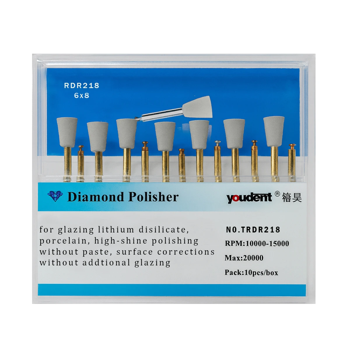 Youdent Diamond Polishers Kit For Ceramic RA (TRDR218) 