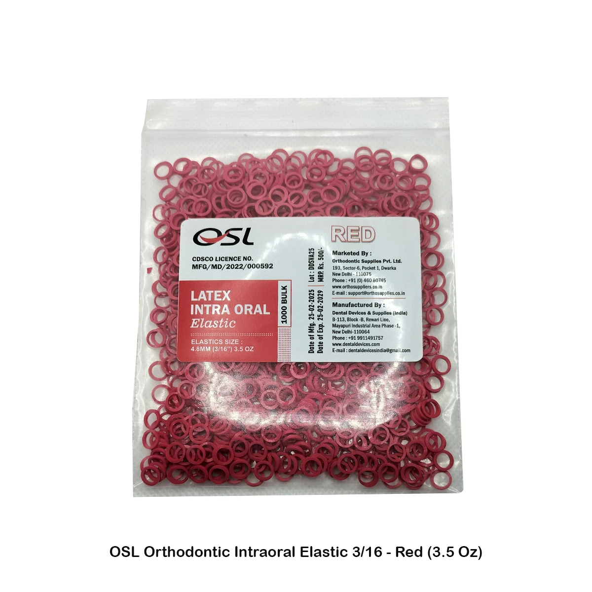 3/16 - Red (3.5 Oz)