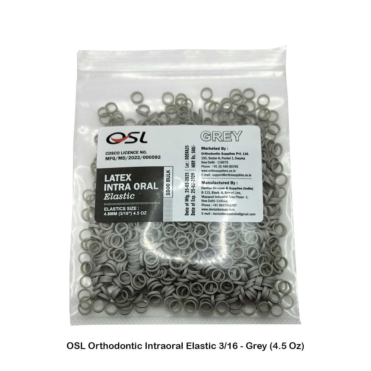 3/16 - Grey (4.5 Oz)