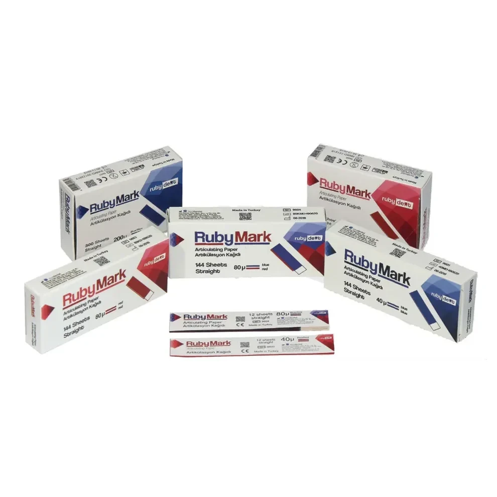 Horseshoe Shaped Articulating Paper Blue/Red 80μ - 72 sheets