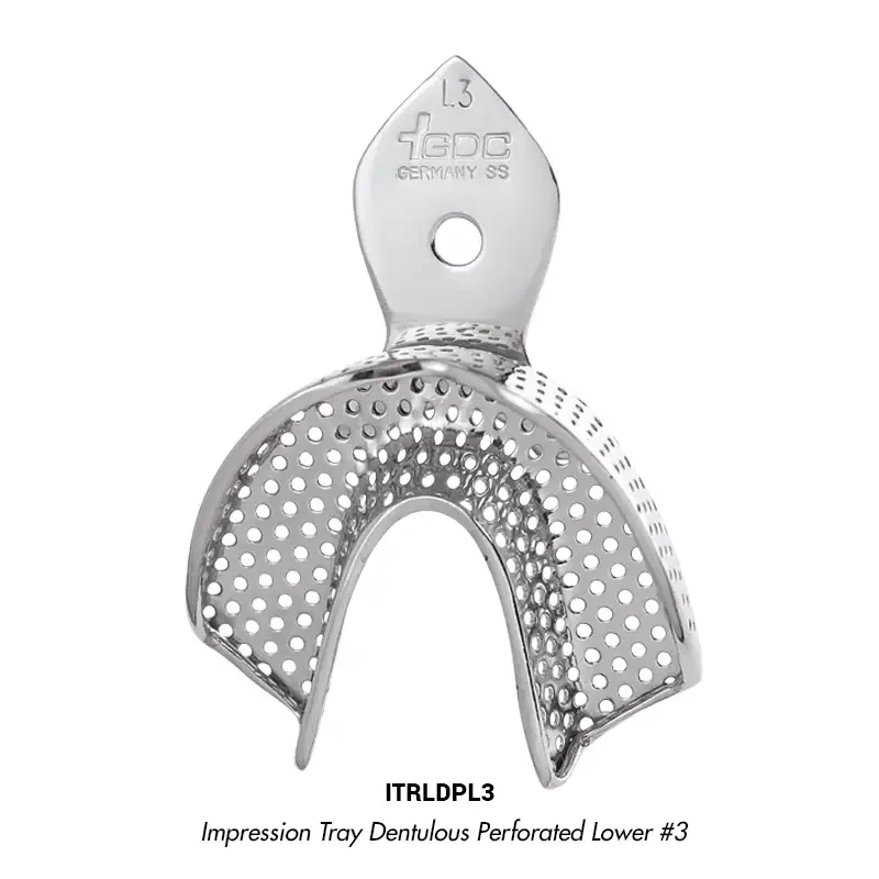 GDC IMPRESSION TRAY EDENTULOUS PERFORATED LOWER MEDIUM ITRLEDPL3