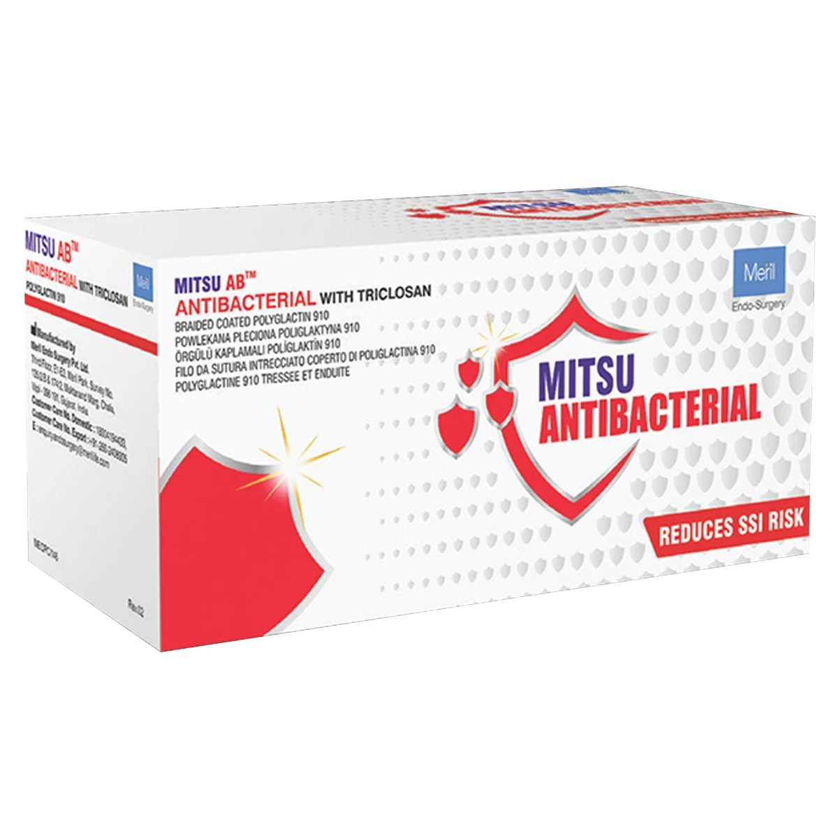 Meril Mitsu AB #3-0 Polyglactin 910 Suture With Triclosan