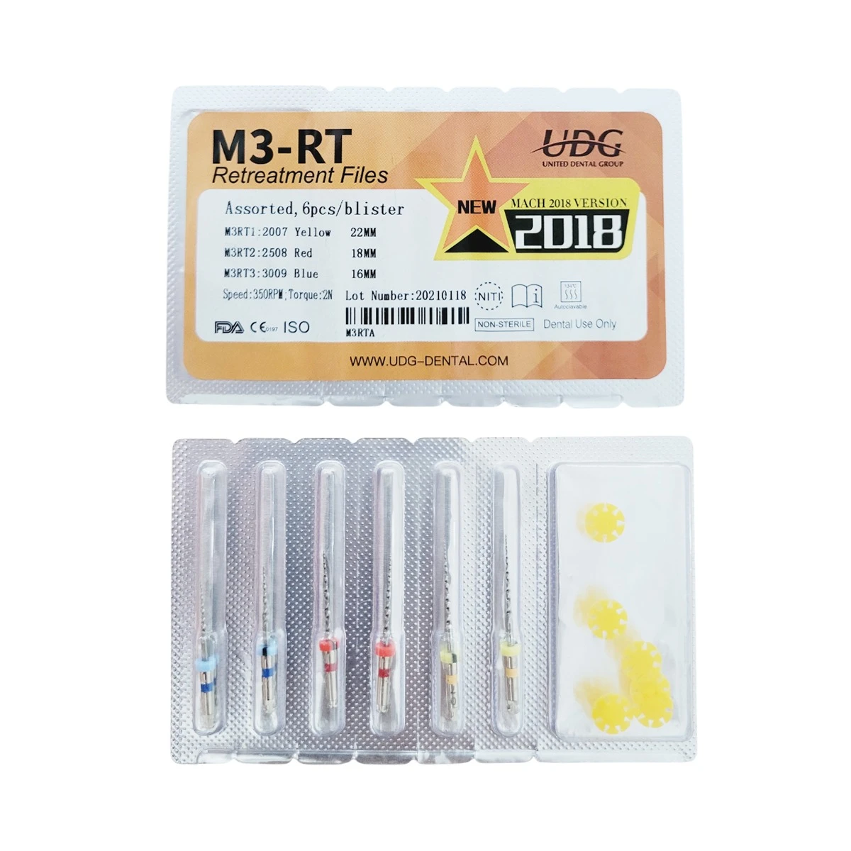 UDG M3-RT Ni-Ti Retreatment Files Assorted - Pack Of 6