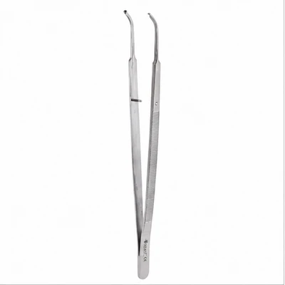GDC Micro Tissue Forceps Gerald - Curved - 1x2 (18cm) (TPG4)