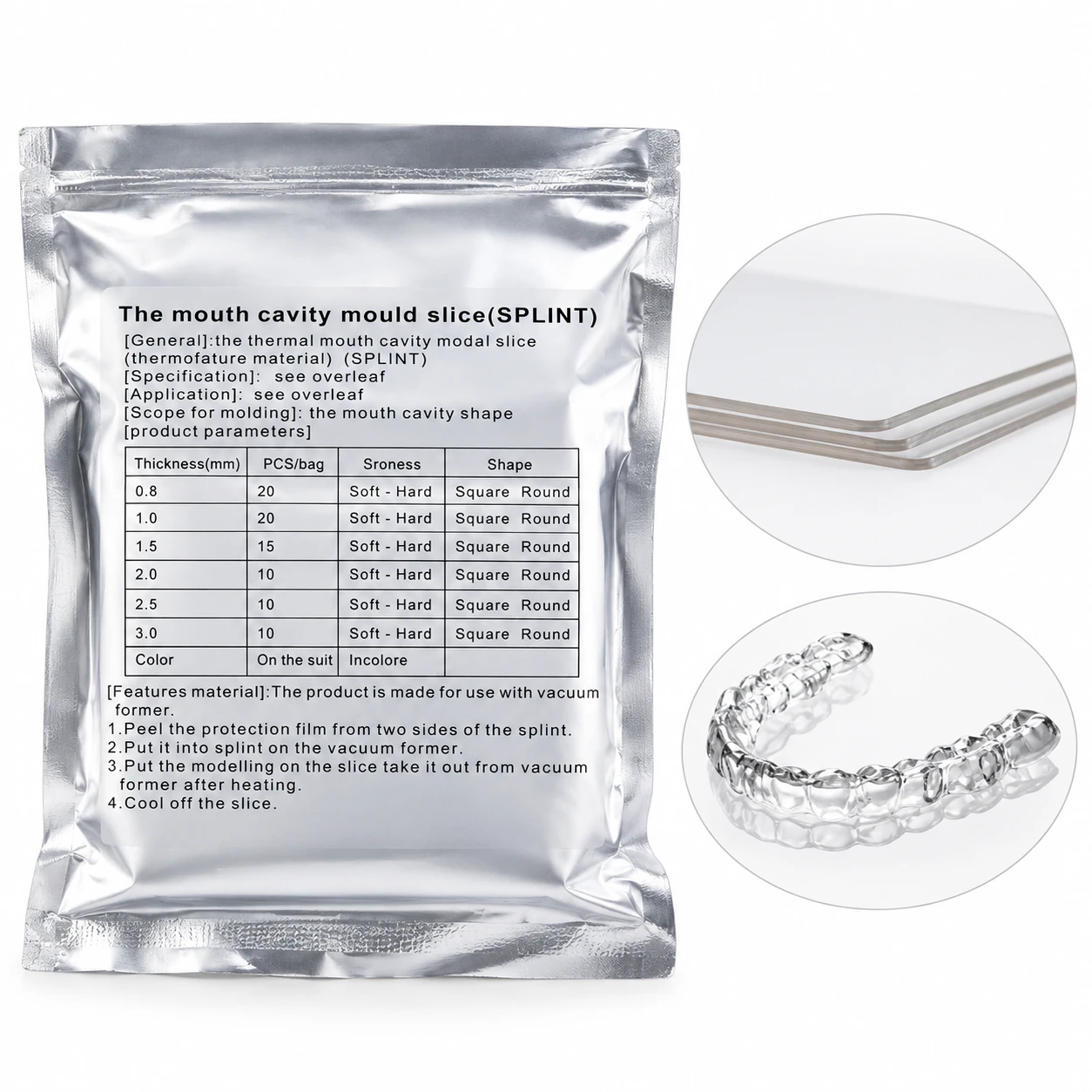 DR STEVE DENTAL VACCUME FORMING BLEACHING SHEET (NIGHT GUIDE SHEET ) 2 MM HARD